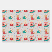 Hunde im Weihnachtsschwitzer Geschenkpapier Set (Vorderseite 3)