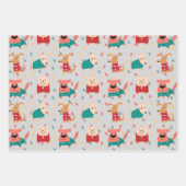 Hunde im Weihnachtsschwitzer Geschenkpapier Set (Vorderseite 2)