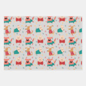 Hunde im Weihnachtsschwitzer Geschenkpapier Set (Vorderseite)