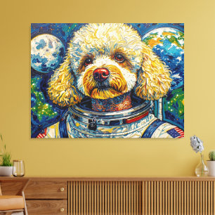 HUNDE IM WELTALL-POODLE 16 LEINWANDDRUCK