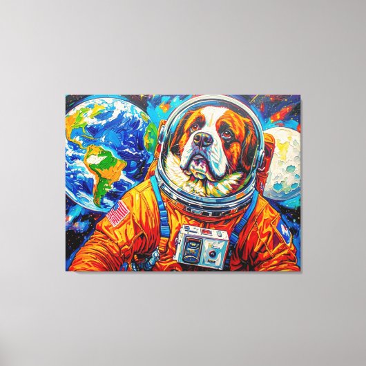 HUNDE IM WELTALL-ST. BERNARD 7 LEINWANDDRUCK (Vorderseite)