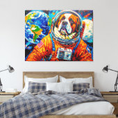 HUNDE IM WELTALL-ST. BERNARD 7 LEINWANDDRUCK (Insitu (Schlafzimmer))