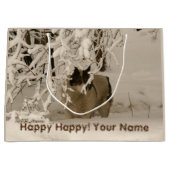 Hunde im Winter Große Geschenktüte (Vorderseite)