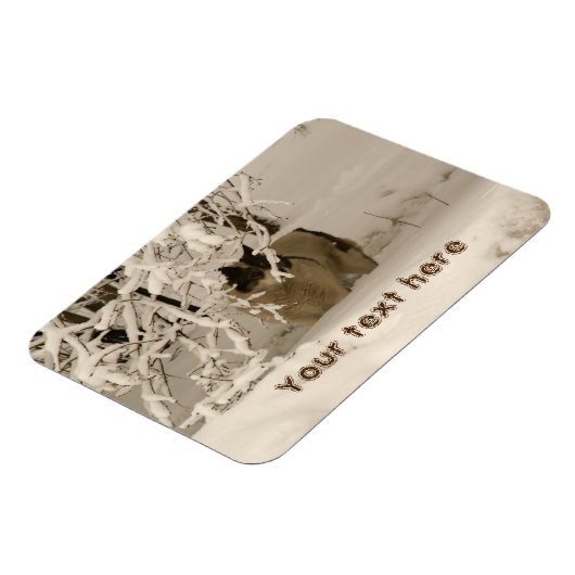 Hunde im Winter Magnet (Linke Seite)