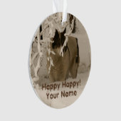 Hunde im Winter Ornament (Vorderseite)