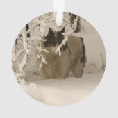 Hunde im Winter Ornament (Rückseite)