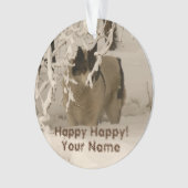 Hunde im Winter Ornament (Vorderseite)