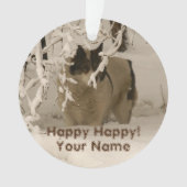 Hunde im Winter Ornament (Vorderseite)