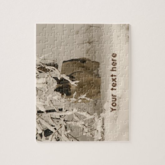 Hunde im Winter Puzzle (Vertikal)