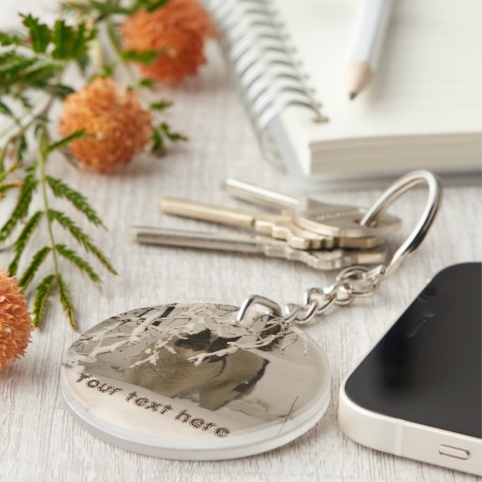 Hunde im Winter Schlüsselanhänger (Vorderseite rechts)