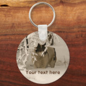 Hunde im Winter Schlüsselanhänger (Vorderseite)