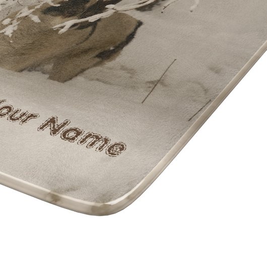 Hunde im Winter Schneidebrett (Ecke)