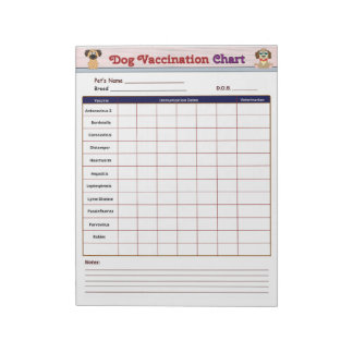 Hunde-Impfplan Notizblock