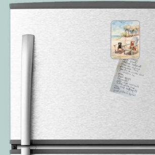 Hunde in Adirondack Stühle Pastel Beach Szene Magnet