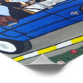 Hunde in Blue Mustang Summer Cruising Poster (Ecke)