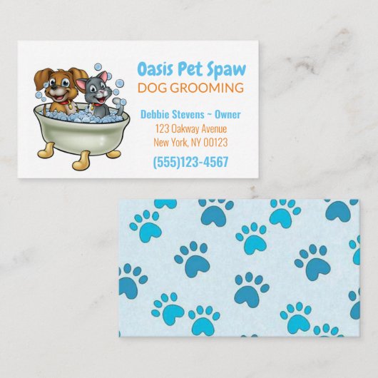 Hunde in der Badewanne Visitenkarte (Vorne/Hinten)