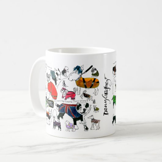 Hunde in der Mantel-Tasse Kaffeetasse (Vorderseite Links)