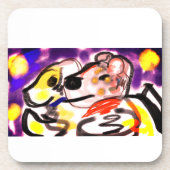 Hunde in der Nacht Getränkeuntersetzer (Vorderseite)