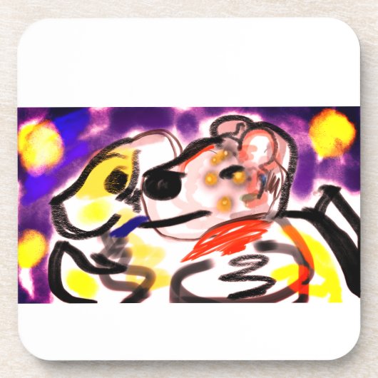 Hunde in der Nacht Getränkeuntersetzer (Vorderseite)