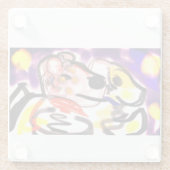 Hunde in der Nacht Glasuntersetzer (Rückseite)