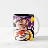 Hunde in der Nacht Zweifarbige Tasse (VorderseiteRechts)