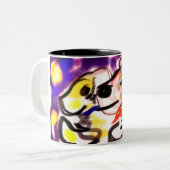 Hunde in der Nacht Zweifarbige Tasse (Vorderseite Links)