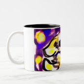 Hunde in der Nacht Zweifarbige Tasse (Links)