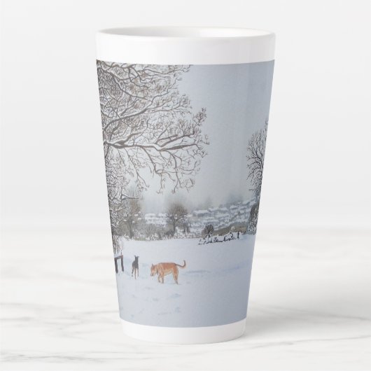 Hunde in der Schneeszene Milchtasse (Vorderseite)