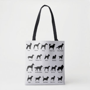 Hunde in der Silhouette Tote Beutel Tasche