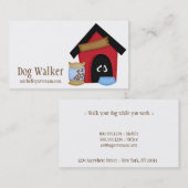 Hunde in Dog House Walker Pet Sitter Visitenkarten Visitenkarte (Vorne/Hinten)