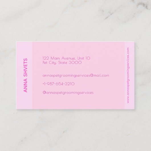 Hunde in Duschhauben Visitenkarte (Rückseite)