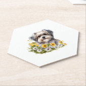 Hunde in einem Blumengarten Untersetzer (angewinkelt)