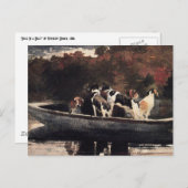 Hunde in einem Boot von Winslow Homer Postkarte (Vorne/Hinten)