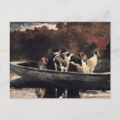Hunde in einem Boot von Winslow Homer Postkarte (Vorderseite)