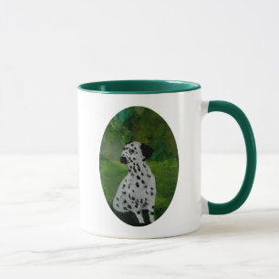 Hunde in einem Dalmatiner mit Gartenmalerei Tasse