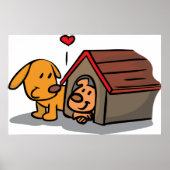 Hunde in einem Dog House Poster (Vorne)