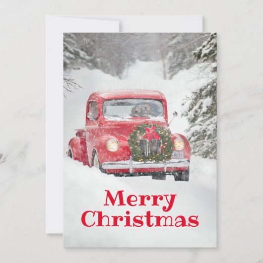 Hunde in einem Lastwagen Einladung (Vorderseite)