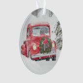 Hunde in einem Lastwagen Ornament (Vorderseite)