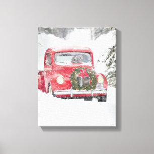 Hunde in einem LKW Leinwanddruck