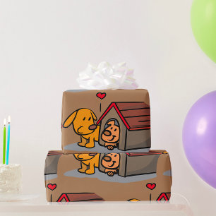 Hunde in einem Umschlagpapier eines Hundes Geschenkpapier