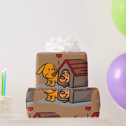 Hunde in einem Umschlagpapier eines Hundes Geschenkpapier