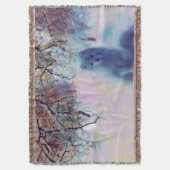 Hunde in einer farbenfrohen Winterlandschaft, Aqua Decke (Vorderseite Vertikal)