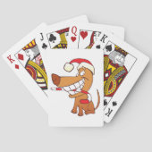 Hunde in einer Weihnachtsmannmütze, die Karten spi Spielkarten (Rückseite)