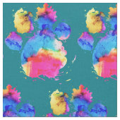 Hunde in farbenfrohen Aquarellfarben Stoff (Nahaufnahme)