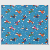 Hunde in farbenfrohen Sweaters Pattern Geschenkpapier (Flach)