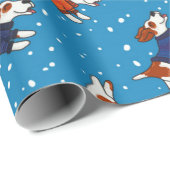 Hunde in farbenfrohen Sweaters Pattern Geschenkpapier (Rolleneckpunkt)