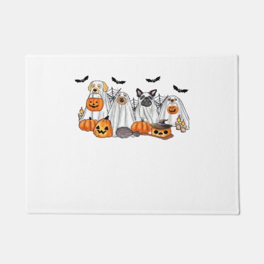 Hunde in Ghost Costumes Halloween Classic T - Shir Fußmatte (Vorderseite)