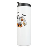 Hunde in Ghost Costumes Halloween Classic T - Shir Thermosbecher (Nach rechts gedreht)