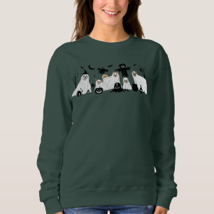 Hunde in Halloween-Geisterkostüm Sweatshirt