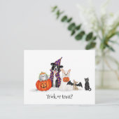 Hunde in Halloween-Kostümen Postkarte (Stehend Vorderseite)